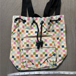 Vans Multicolor Checkered Drawstring Backpack Tote